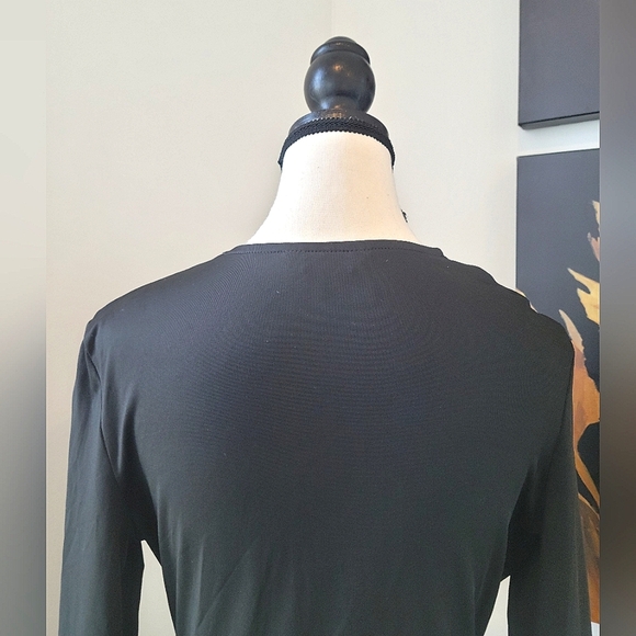 3/$30 Chic Black Ruched Long Sleeve Dress - Picture 8 of 9
